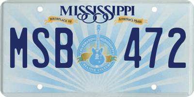 MS license plate MSB472