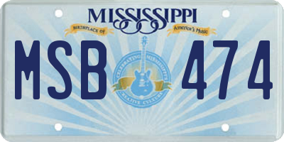 MS license plate MSB474
