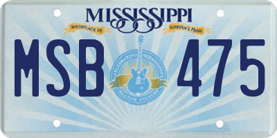 MS license plate MSB475