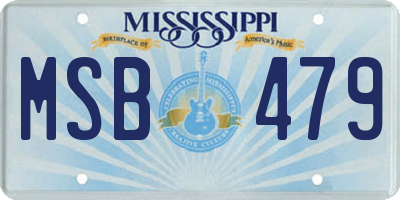 MS license plate MSB479