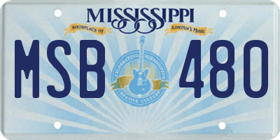 MS license plate MSB480