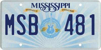 MS license plate MSB481