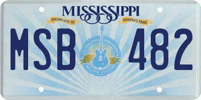 MS license plate MSB482