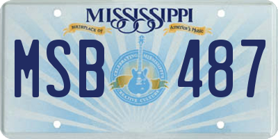 MS license plate MSB487