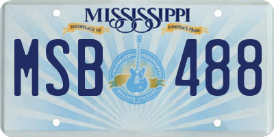 MS license plate MSB488