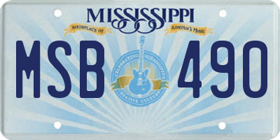 MS license plate MSB490