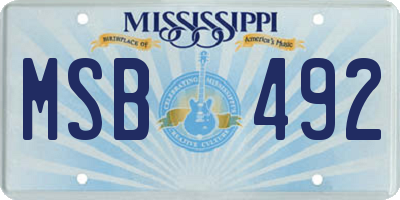 MS license plate MSB492