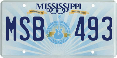 MS license plate MSB493