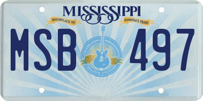 MS license plate MSB497