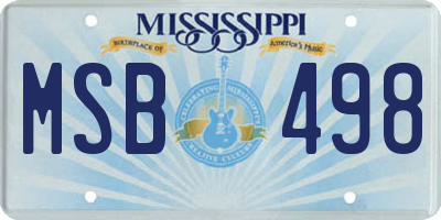 MS license plate MSB498