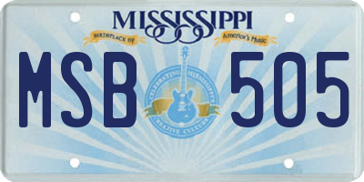 MS license plate MSB505