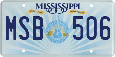 MS license plate MSB506