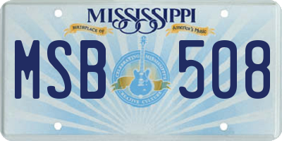 MS license plate MSB508