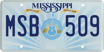 MS license plate MSB509