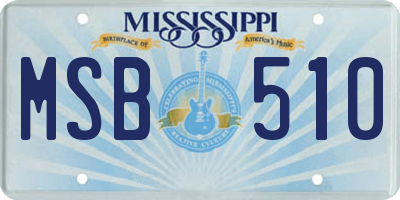 MS license plate MSB510