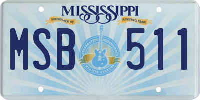MS license plate MSB511