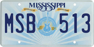 MS license plate MSB513