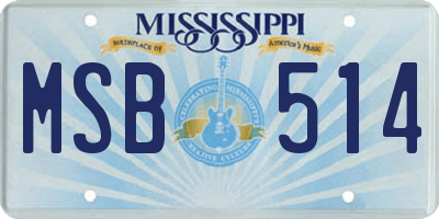 MS license plate MSB514