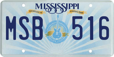 MS license plate MSB516