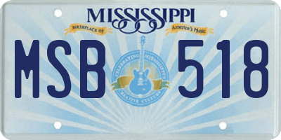 MS license plate MSB518