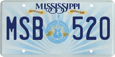 MS license plate MSB520