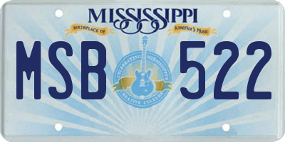 MS license plate MSB522