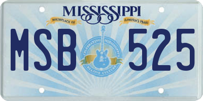 MS license plate MSB525
