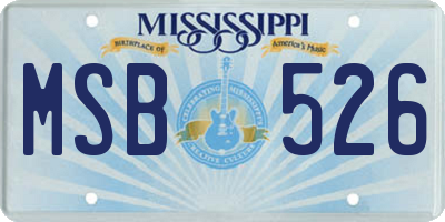 MS license plate MSB526