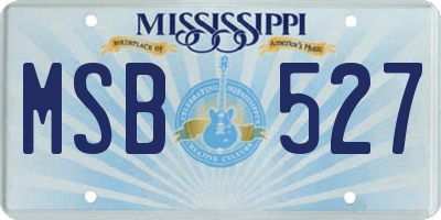 MS license plate MSB527