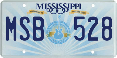 MS license plate MSB528