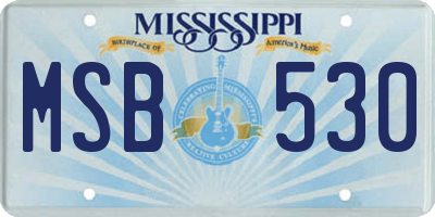 MS license plate MSB530