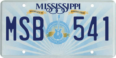 MS license plate MSB541