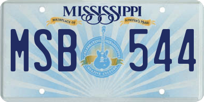 MS license plate MSB544