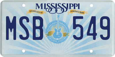 MS license plate MSB549