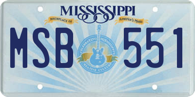 MS license plate MSB551