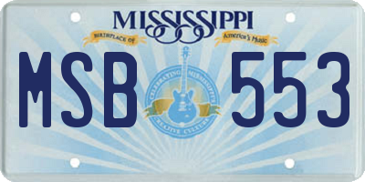 MS license plate MSB553
