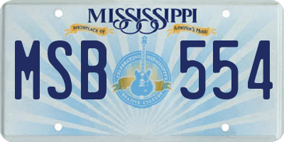 MS license plate MSB554