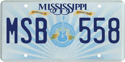 MS license plate MSB558
