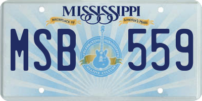 MS license plate MSB559