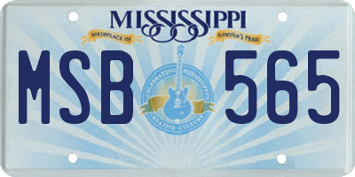 MS license plate MSB565