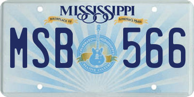 MS license plate MSB566