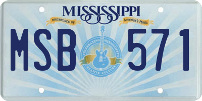 MS license plate MSB571