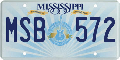 MS license plate MSB572