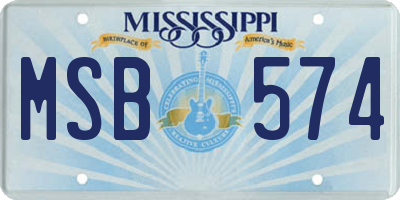 MS license plate MSB574