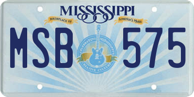 MS license plate MSB575