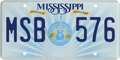 MS license plate MSB576