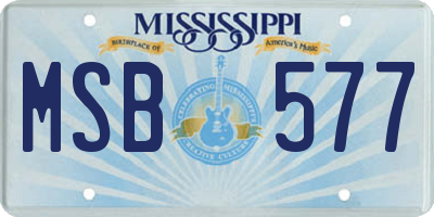 MS license plate MSB577