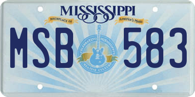 MS license plate MSB583