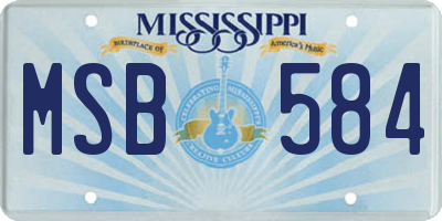 MS license plate MSB584