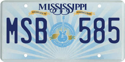 MS license plate MSB585